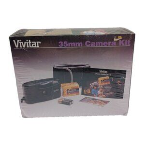 New Vintage 1992 Vivitar EZ 200 Point and Shoot 35mm Film Camera Set EZ200